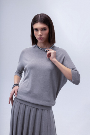 COMPLEU VASCOZA TRICOTAT BLUZA DAMA SI FUSTA EVAZATA CU PLIURI 151F365 [1]