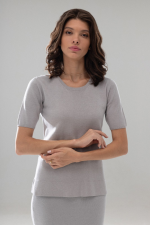 Bluze - HERMINA BLUZA DAMA CLASICA TRICOTATA cu decolteu oval MS164