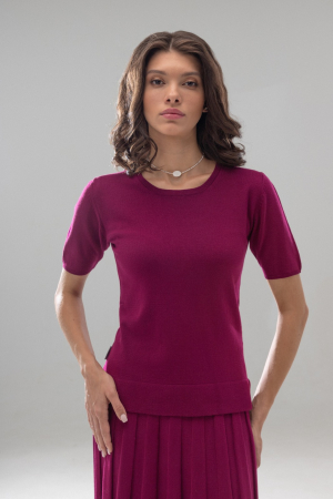 Bluze - HERMINA BLUZA DAMA CLASICA TRICOTATA cu decolteu oval MS164