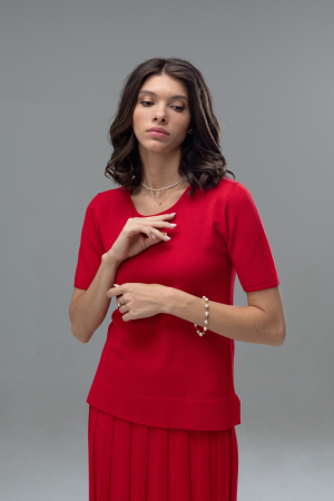 HERMINA BLUZA DAMA CLASICA TRICOTATA cu decolteu oval MS164 [0]