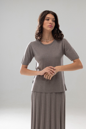 Bluze - HERMINA BLUZA DAMA CLASICA TRICOTATA cu decolteu oval MS164