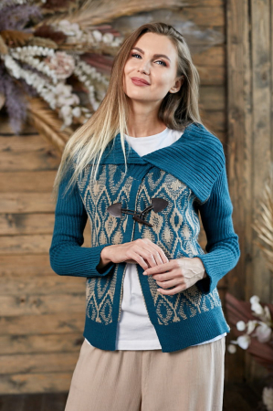 Hermina Cardigan Dama Guler Sal Tricotat S0420 [0]