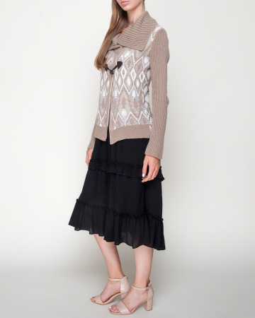 Cardigane - Hermina Cardigan Dama Guler Sal Tricotat S0420
