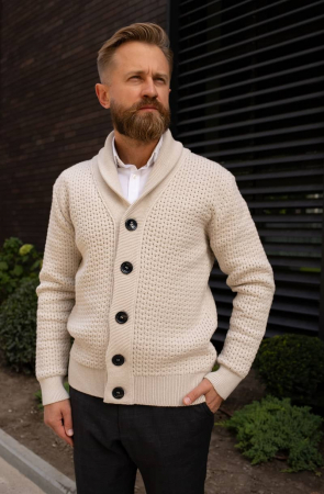 Hermina Cardigan Barbati Tricotat Bumbac 202 [1]
