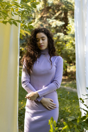 Bluze - Hermina Maleta Dama Guler Inalt Tricotata Roll ML132