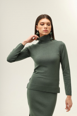 Bluze - Hermina Maleta Dama Guler Inalt Tricotata Roll ML132