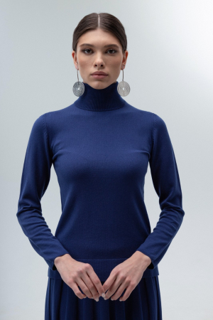 Bluze - Hermina Maleta Dama Guler Inalt Tricotata Roll ML132