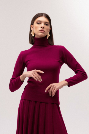 Bluze - Hermina Maleta Dama Guler Inalt Tricotata Roll ML132