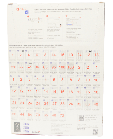 Etichete Autocolante Albe A4, 100coli/top Tanex - 24/A4 (70*37.125mm) [2]