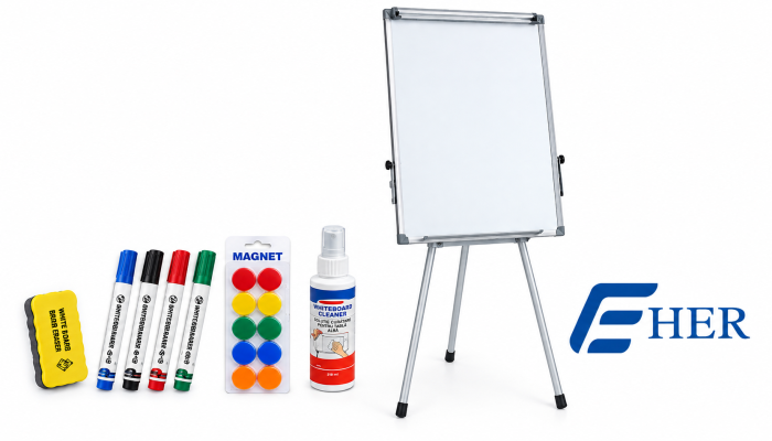 Flipchart Magnetic EHER, 70×100 cm si Accesorii, Markere, Burete, Spray, magneti [2]