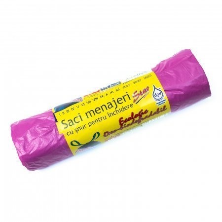 Saci Menajeri cu Snur 60L Roz [2]