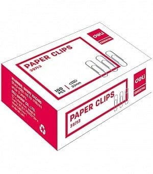 Agrafe, Capse, Clipsuri, Ace cu Gamalie, Pioneze - Agrafe Birou 33 mm Deli, 100 buc/cutie
