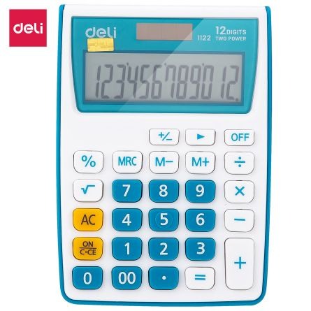 Calculator Birou Deli 1238 12Dig - Albastru [4]