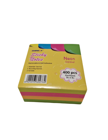 Cub Notite Autoadeziv 75×75 mm, 4 Culori Neon [1]
