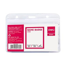 Cuttere si Foarfeci, Elastice pentru bani, Ecusoane, Snururi Ecuson - Ecuson Orizontal 91x56mm 10 buc/set Deli