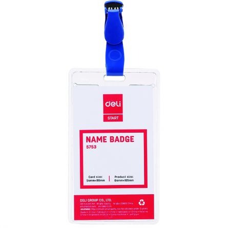 Cuttere si Foarfeci, Elastice pentru bani, Ecusoane, Snururi Ecuson - Ecuson Vertical cu Clema Metalica 54x90mm Deli