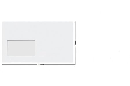 Plic DL Alb cu Fereastra (110 x 220 mm) - Dreapta [1]