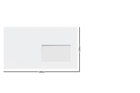Plic DL Alb cu Fereastra (110 x 220 mm) - Dreapta [2]
