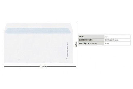 Plic DL Alb Siliconic 50 buc/set (110 x 220 mm) [1]