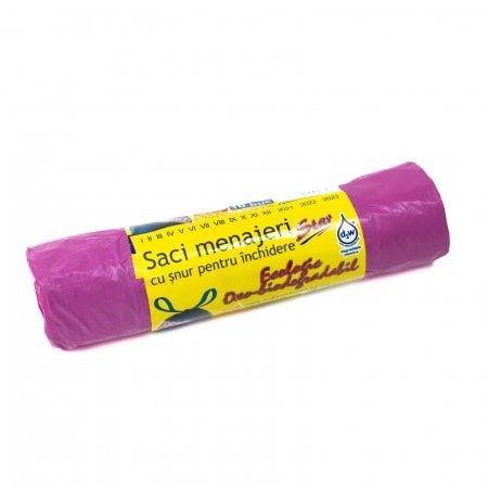 Saci Menajeri cu Snur 60L Roz [3]