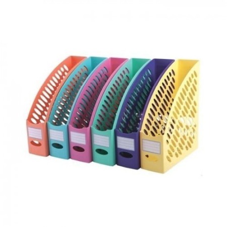 Cos birou, Tavite si Suporti Documente - Suport Vertical Plastic pentru Cataloage - Albastru