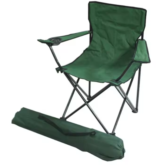 Scaun pliabil pentru picnic sau pescuit, cadru metalic, Verde, 52 x 85 x 85 cm [3]