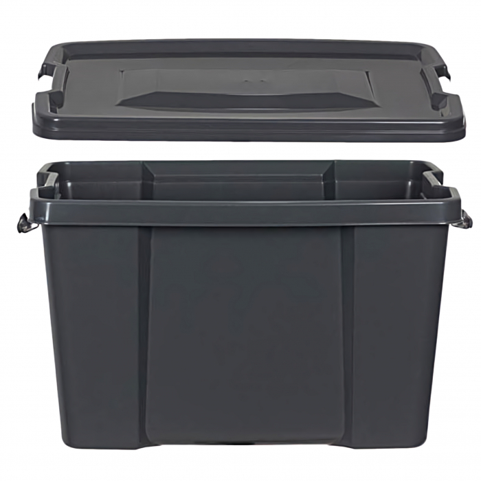 Cutie de plastic cu capac pentru depozitare, Negru, 30 litri [3]