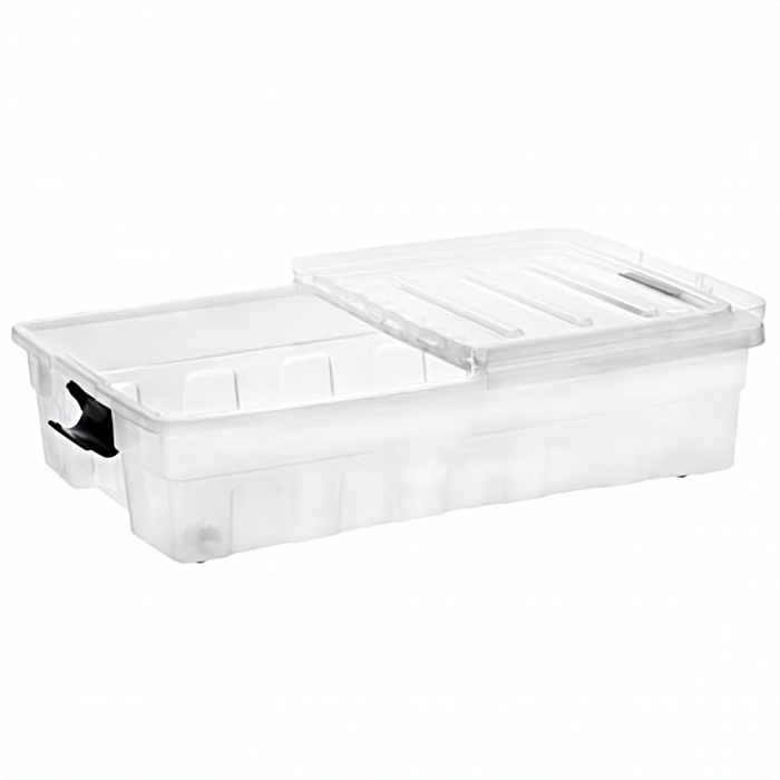 Cutie de plastic cu capac pliabil pentru depozitare, Transparent, 32 litri [2]