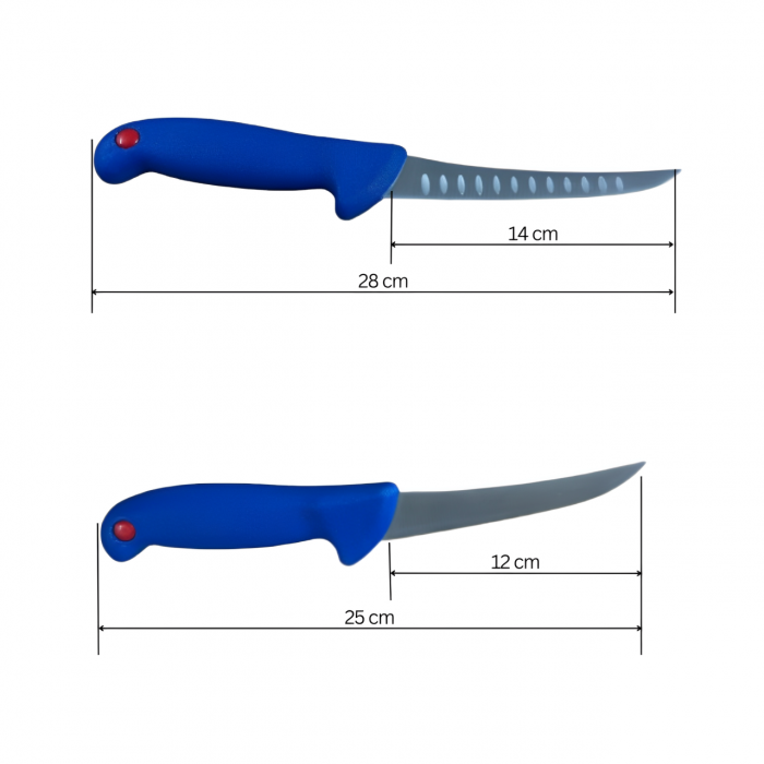 Cutite macelarie 8 piese, set complet cu satar, masat și o pereche de manusi protectie, manere colorate [4]