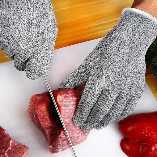 Cutite macelarie 8 piese, set complet cu satar, masat și o pereche de manusi protectie, manere colorate [5]