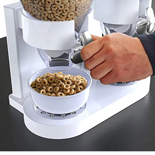 Dispenser pentru cereale din plastic cu un recipient, Alb, 15 x 18 x 33 cm [5]