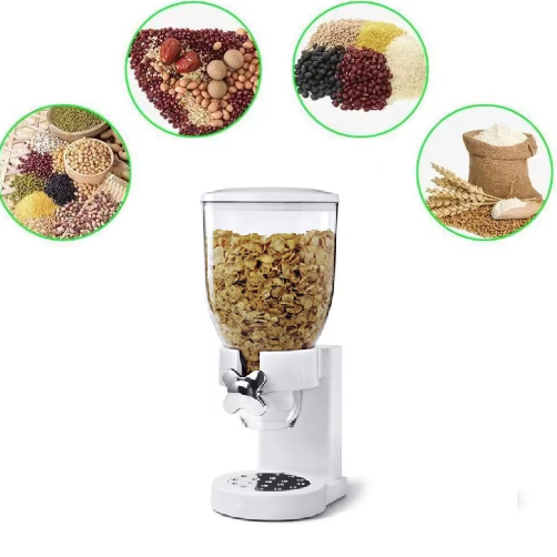 Dispenser pentru cereale din plastic cu un recipient, Alb, 15 x 18 x 33 cm [3]