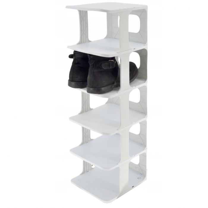 Etajera din plastic alb pentru pantofi cu 5 niveluri [3]