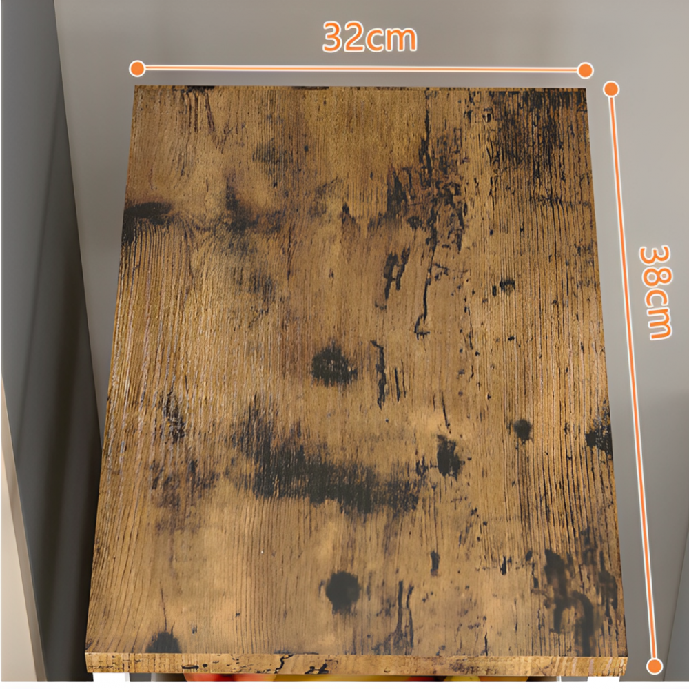 Etajera mobila cu 4 rafturi glisante, blat din MDF, Negru/Maro, 23.5 x 38 x 81.5 cm [3]