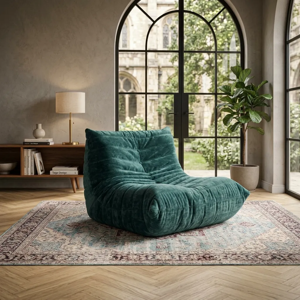 Fotoliu Lounge, material textil, design modern, confortabil, ideal pentru relaxare, Verde, 87 x 100 x 70 cm [4]