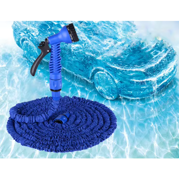 Furtun de grădină din polimer, fara indoire, Albastru/Negru, 60 m [10]