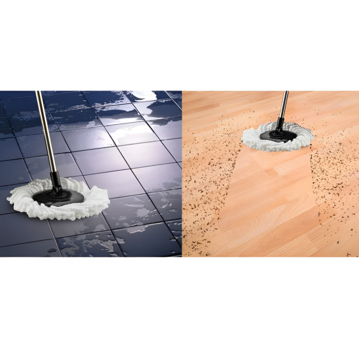 Galeata cu storcator si mop rotativ, Negru/Albastru, 16 litri [6]