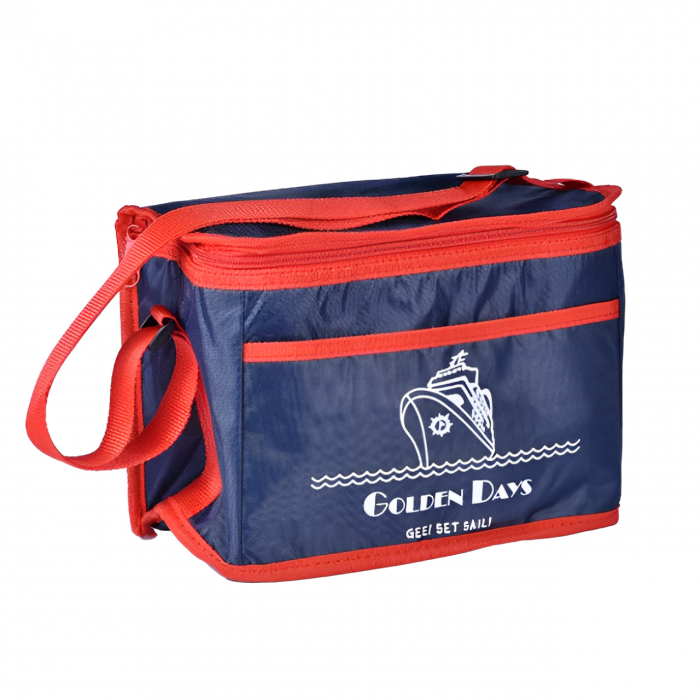 Geanta termica cu model, Albastru inchis/Portocaliu, 25 x 14 x 19 cm [3]