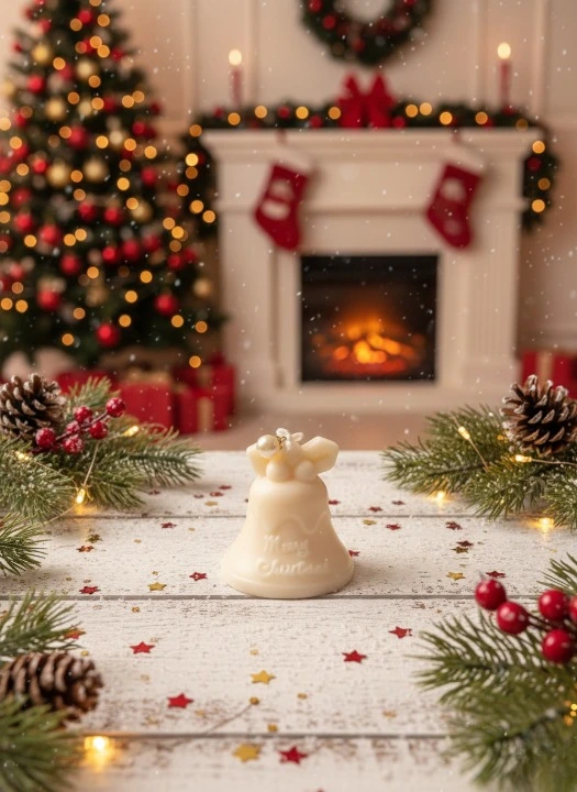 Lumanare parfumata Clopotel, HANDMADE, ceara naturala din soia, fitil din bumbac, 7.5 cm [2]