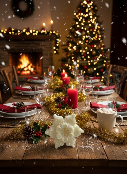 Lumanare parfumata tip fulg, HANDMADE, ceara naturala din soia, fitil din bumbac, 7.5 cm [3]