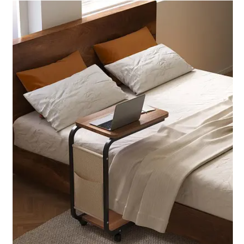 Masuta mobila pentru cafea, 2 blaturi, din MDF, spatiu de depozitare, Maro, 45 x 30 x 65 cm [6]
