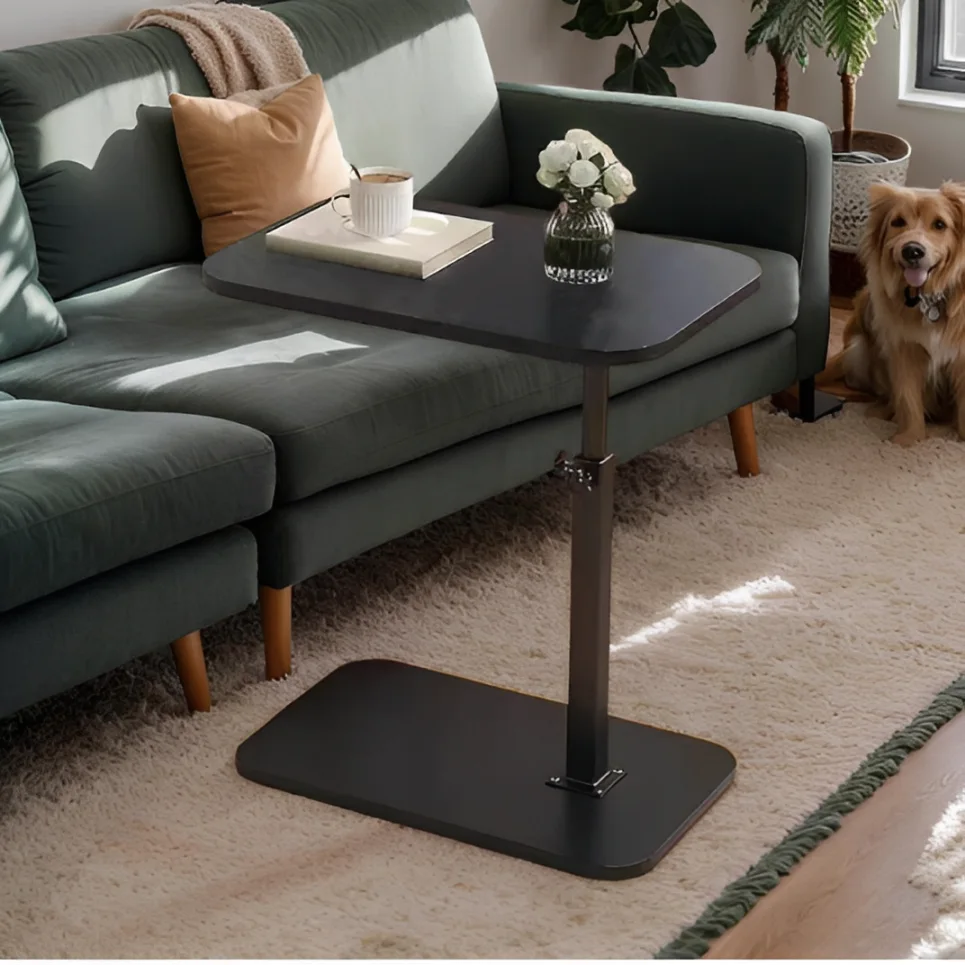 Masuta pentru cafea, blat MDF, inaltime ajustabila, Herum, Negru, 40 x 30 x 43-80 cm [2]