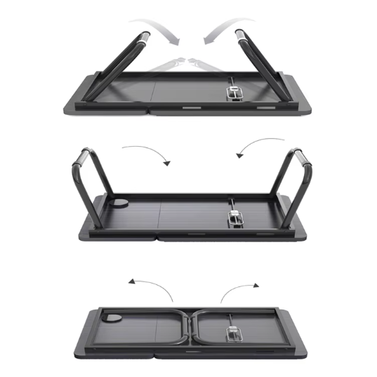 Masuta pentru laptop din MDF, cu suport pentru pahar, inclinare reglabila, Alb, 60 x 32 x 25 cm [4]