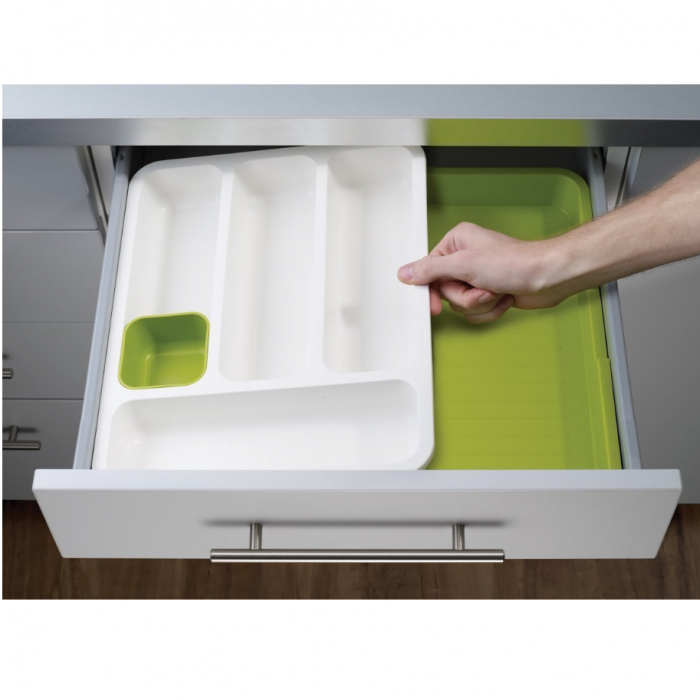Organizator de tacamuri pentru sertar, extensibil, Verde / Alb, 36 x 47 x 5 cm [3]