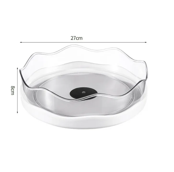 Organizator rotativ, din plastic, pentru condimente, sosuri, perfect pentru depozitare, Alb/Transparent, 27 x 8 cm [6]
