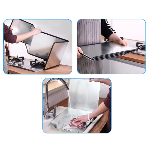 Paravan de protectie pentru plita, Gri, 133 x 30 cm [6]