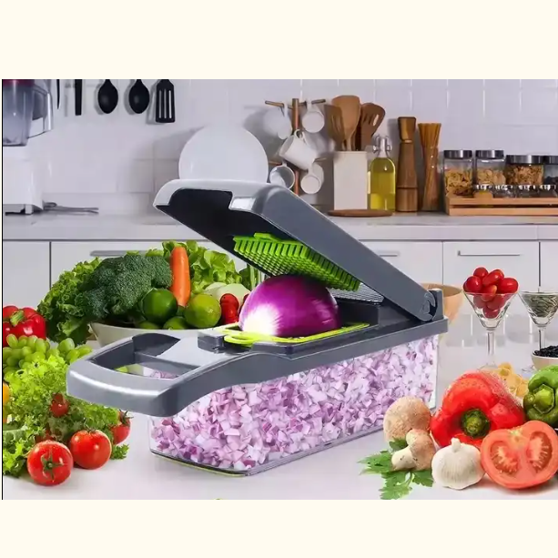 Razatoare pentru legume cu accesorii, Gri/Verde, 31 x 10 x 11 cm [2]