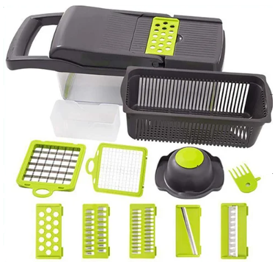 Razatoare pentru legume cu accesorii, Gri/Verde, 31 x 10 x 11 cm [6]