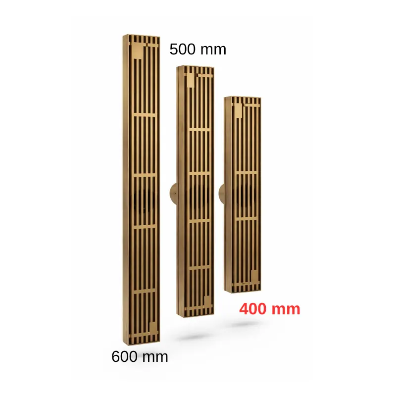 Rigola de dus, pe podea, liniara, din inox, set complet necesar instalarii, Auriu, 57 x 400 mm [6]