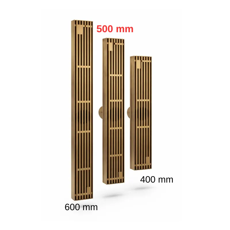 Rigola de dus, pe podea, liniara, din inox, set complet necesar instalarii,Auriu, 57 x 500 mm [6]
